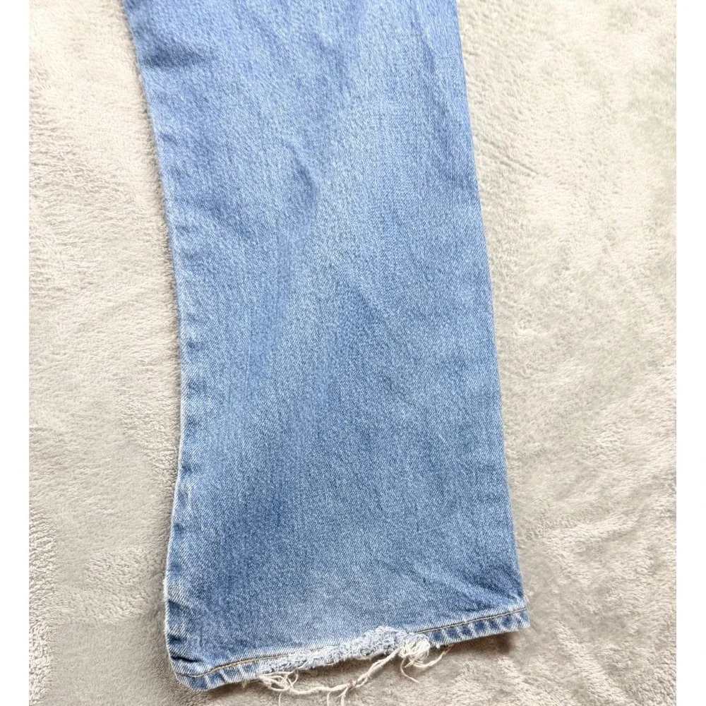 Vtg Levis 517 Boot Cut Jeans 38x30 Light Wash USA Made Distressed